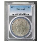 1927 PEACE DOLLAR PCGS MS63