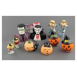 (5) VINTAGE SPOOKY HALLOWEEN SALT PEPPER SHAKERS