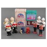 (9) FIREMAN POLICEMAN RELATED SALT PEPPER SHAKERS