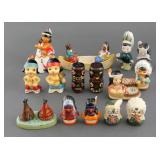 (9) VINTAGE NATIVE AMERICAN SALT PEPPER SHAKERS