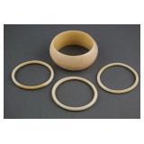 (4) IVORY BANGLE BRACELETS