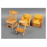(4) STROMBECKER CHAIRS MID-CENTURY DOLL FURNITURE