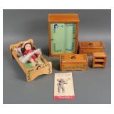 GINNY #50 DOLL W/ WOOD BEDROOM SET