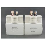 (2) BILL HILLARY CLINTON NODDER SALT PEPPER SETS
