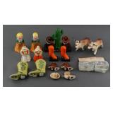 (9) NOVELTY WESTERN TEXAS SALT PEPPER SHAKER SETS