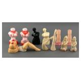 (6) VINTAGE RISQUE SALT AND PEPPER SHAKER SETS