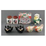 (5) HEN CHICKEN ROOSTER SALT PEPPER SHAKER SETS