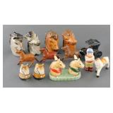 (7) VINTAGE HORSE EQUESTRIAN SALT PEPPER SHAKERS