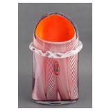 LARGE HEAVY MURANO STYLE ART GLASS VASE