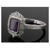 Platinum Kashmir Sapphire Diamond Ring