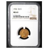 1926 $2.5 Indian Quarter Eagle NGC MS63