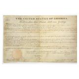 John Quincy Adams 1825 Signed Land Grant