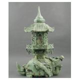 Chinese Jade Bixi Pagoda Sculpture
