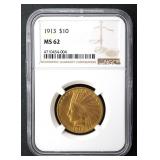1913 $10 Indian Head Eagle NGC MS62