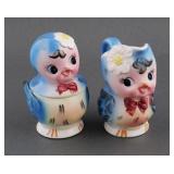 Lefton Top Line Blue Bird Creamer & Sugar