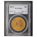 1897-S $20 Liberty PCGS MS63