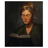 JOSEPH SHEPPARD Young Woman Reading Ptg