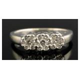 14K Gold Diamond Flower Ring