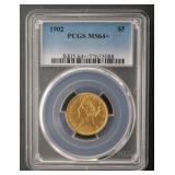 1902 $5 Liberty Half Eagle PCGS MS64+