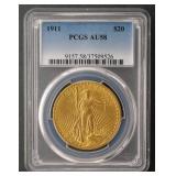 1911 $20 Saint-Gaudens PCGS AU58