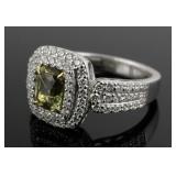 Platinum 18K Alexandrite & Diamond Ring