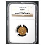 1925-D $2.5 Indian Quarter Eagle NGC MS65+