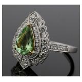 Platinum 18K Tourmaline & Diamond Ring