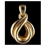14K Gold Infinity Twist Pendant