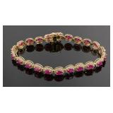 Burmese Ruby & Diamond Bracelet 14K