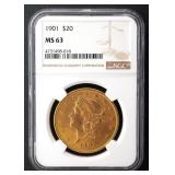 1901 $20 Liberty NGC MS63