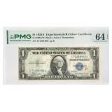 $1 Experimental 1935A Silver Certificate, PMG 64