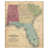 Antique Map of Southeast United States