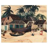 E EMERTON HEITLAND Barbados Watercolor