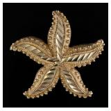 14K Gold Starfish Slide Pendant