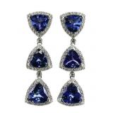 Platinum Tanzanite & Diamond Earrings