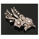 Victorian 9k Gold & 6.5ctw Diamonds Brooch