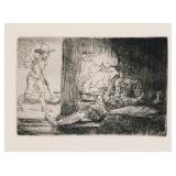 REMBRANDT The Golf Player Etching
