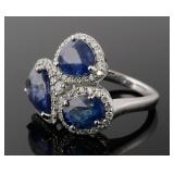 Platinum Sapphire & Diamond Ring