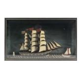 19th C. Folk Art Ship Model Diorama