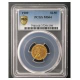 1909 $2.5 Indian Quarter Eagle PCGS MS64