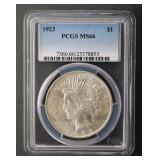 1923 Peace Dollar PCGS MS66