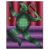 VICTOR VASARELY Tennis Player Serigraph