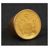 14K Gold Coin Ring 1915 Ducat