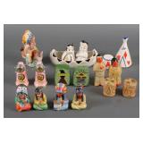 (9) Vintage Native American Salt Pepper Shakers