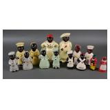 (7) Black Americana Salt and Pepper Shaker Sets