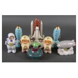 (5) NASA Space Themed Salt Pepper Shaker Sets