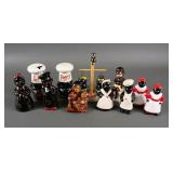 (7) Black Americana Salt and Pepper Shaker Sets