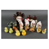 (9) Vintage Rooster Hen Salt Pepper Shaker Sets