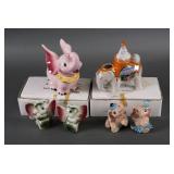 (6) Anthropomorphic Elephant Salt Pepper Shakers