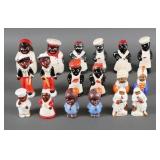 (9) Vintage Black Americana Salt Pepper Shakers